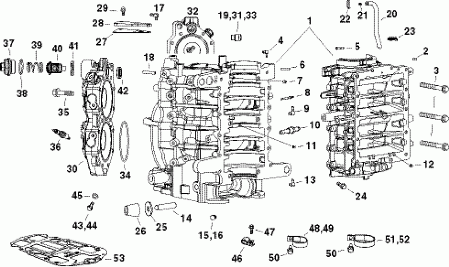    EVINRUDE E115HSLABA  - cylinder & Crankcase /  &  