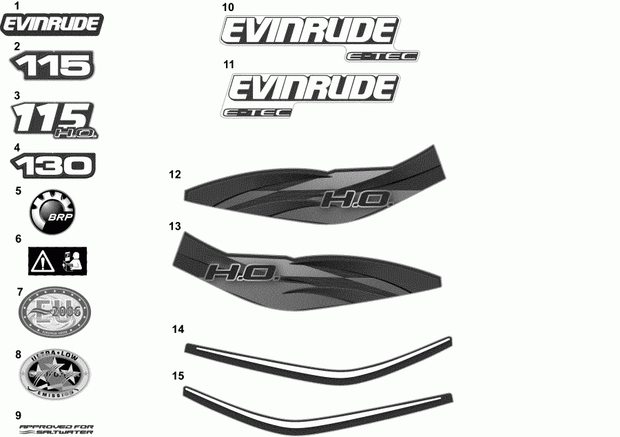 �������� ����� Evinrude E130DPLABA  - �������� - �������