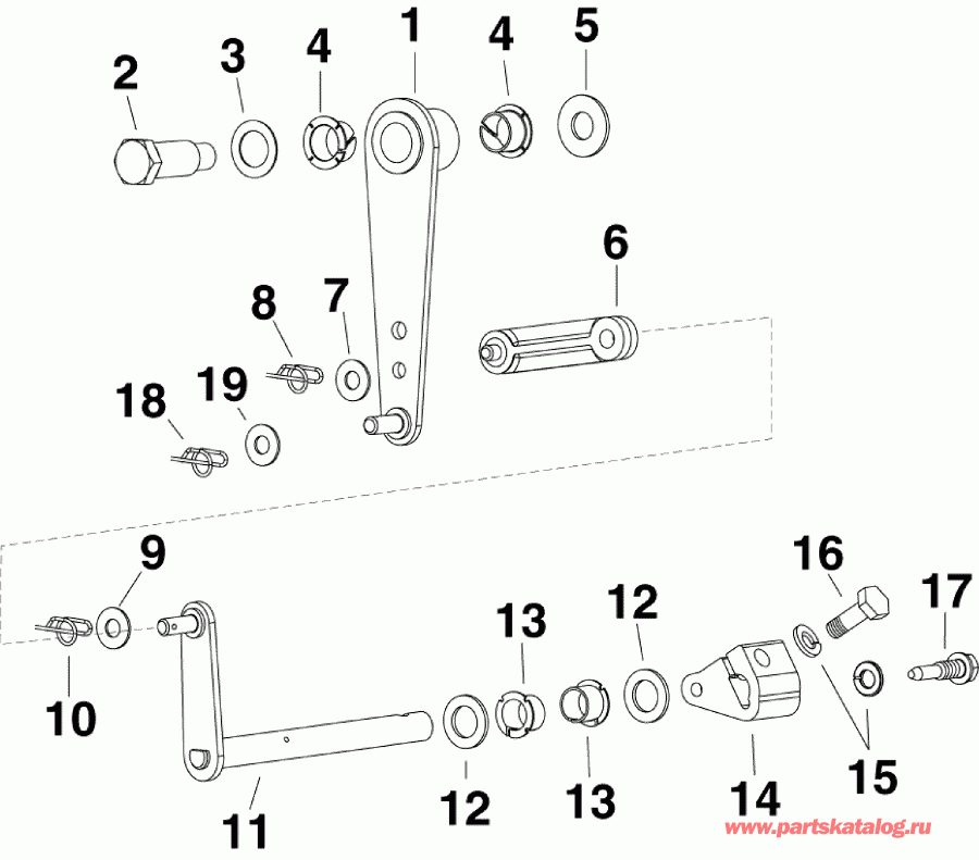    Evinrude E135HSLABF  - shift Linkage /  