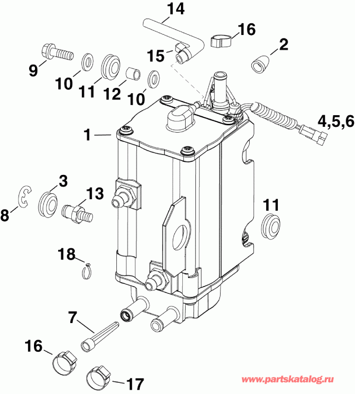   EVINRUDE E150DCXABA  - fuel Pump & Vapor Separator