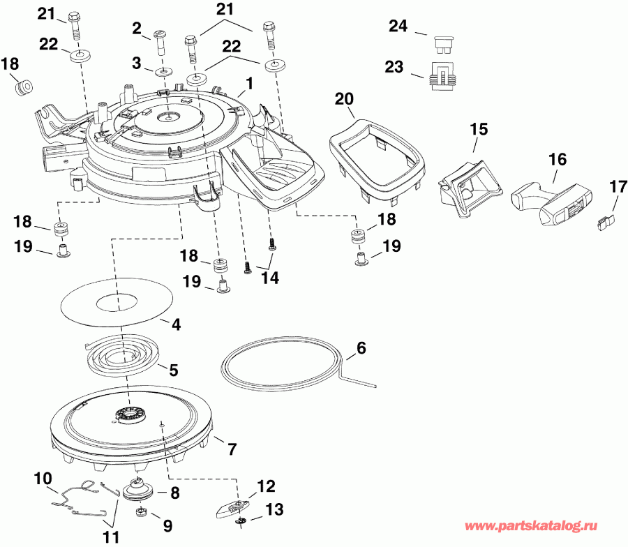    EVINRUDE E15HPGLABB  - recoil Starter