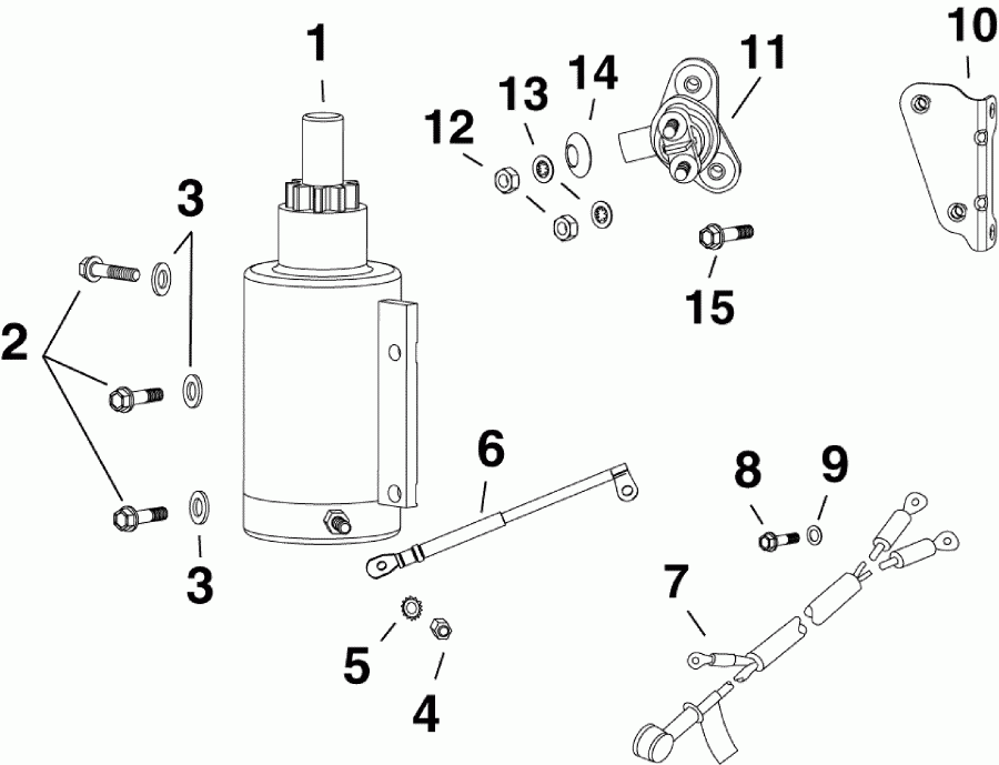   Evinrude E15HPSLABB  - electric Starter & Solenoid /  & Solenoid