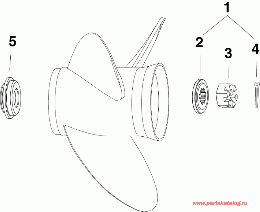  Evinrude E15HPSXABF  - propeller Hardware - �������� �������� �����