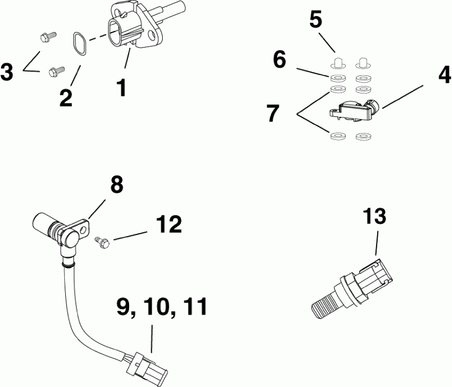   Evinrude E15HTSLABB  - sensors