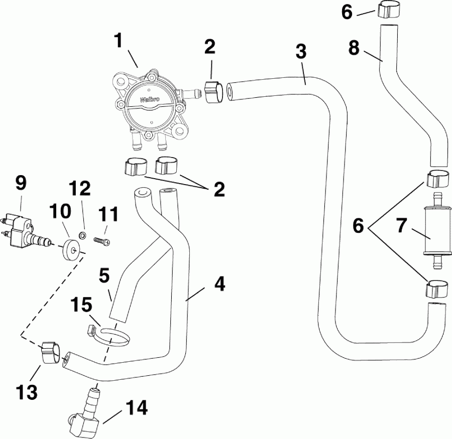   Evinrude E15HTSLABF  - fuel Lift Pump