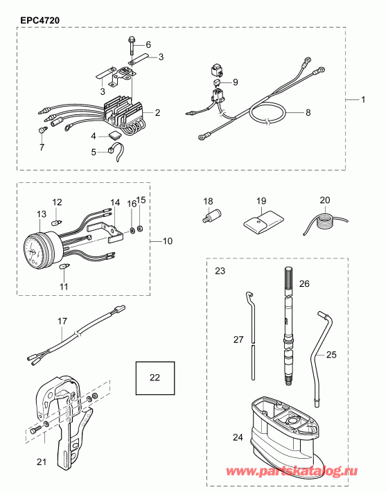 �������� ����� EVINRUDE E15RG4ABB  - accessories