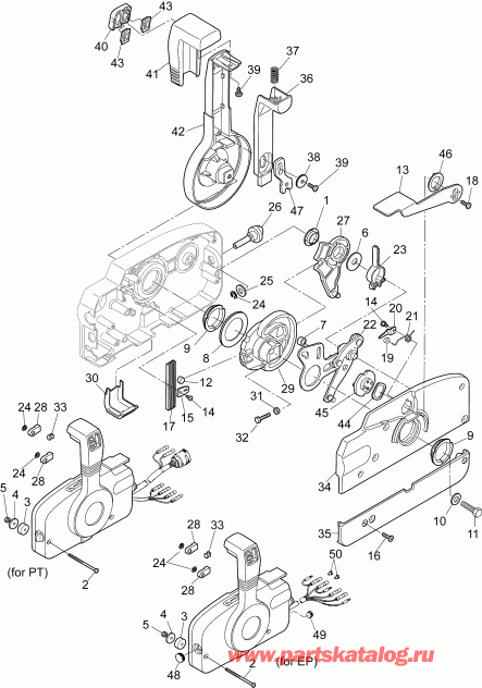   Evinrude E15RGL4ABB  - side Mount Remote Control