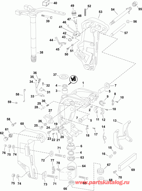 ��������� �������� ����� Evinrude E175DCXABF  - swivel Bracket