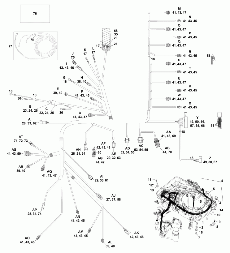    Evinrude E175DPXABF  - electrical Harness