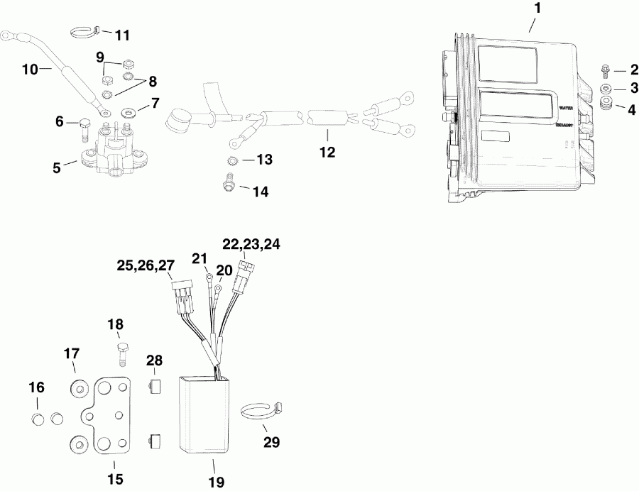 ��������� �������� ����� EVINRUDE E200DCXABA  - ���������� ��������� / electrical Components