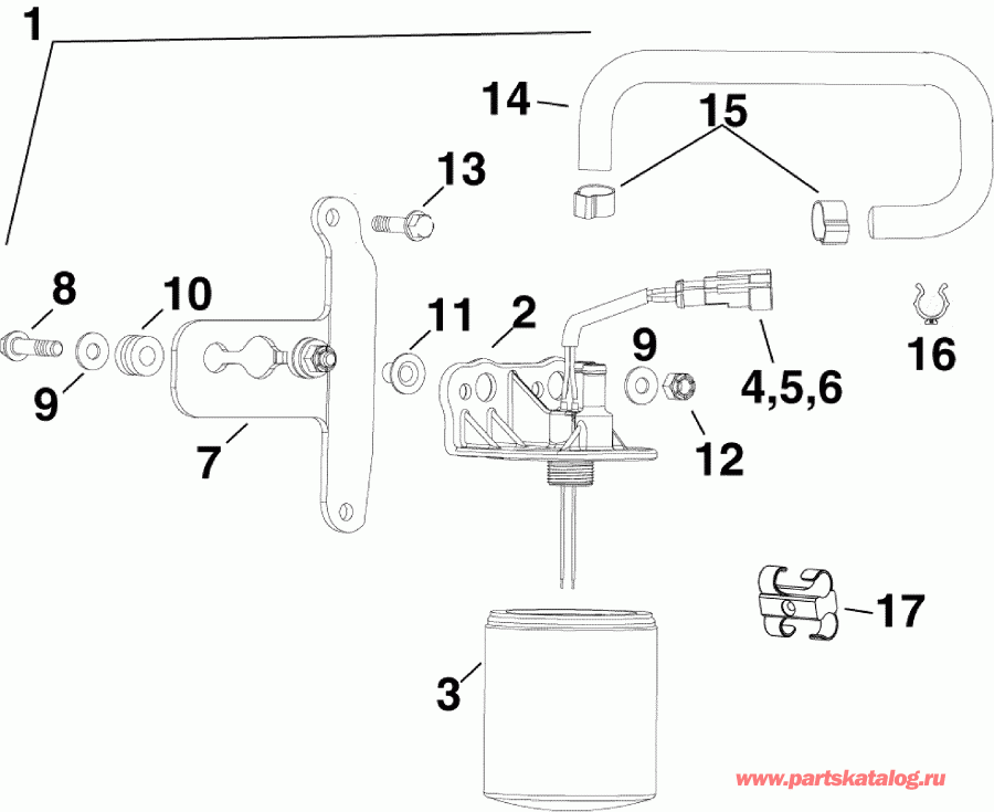 ��������� Evinrude E225DHLABB  - ��������� ������ - fuel Filter