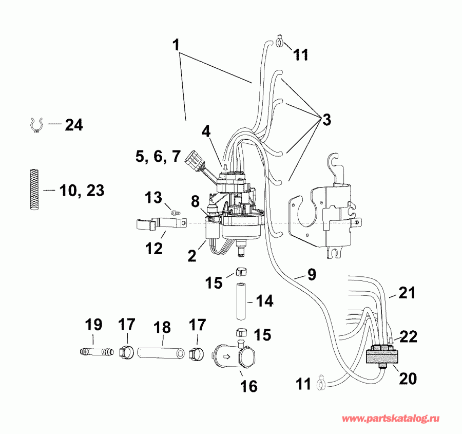 �������� ����� Evinrude E225HSLABA  - �������� ����� (3.3 L) / oil Pump (3.3 L)
