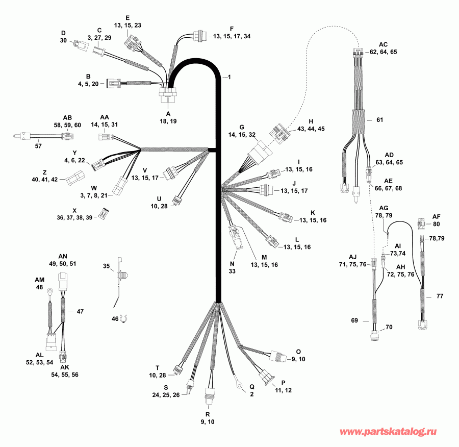 ��������� ������� E25DRSABB  - ��������� - ���� �������� / electrical Harness