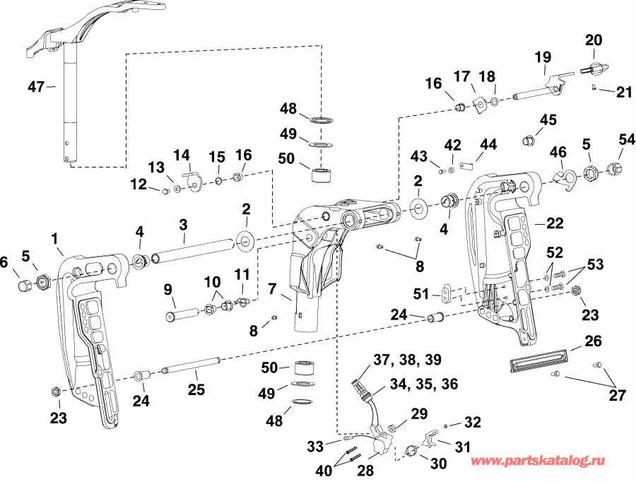 ��������� Evinrude E30DPSLABA  - ���������� ��������� - Dpl, Dps, Dtl, Dts - swivel Bracket - Dpl, Dps, Dtl, Dts
