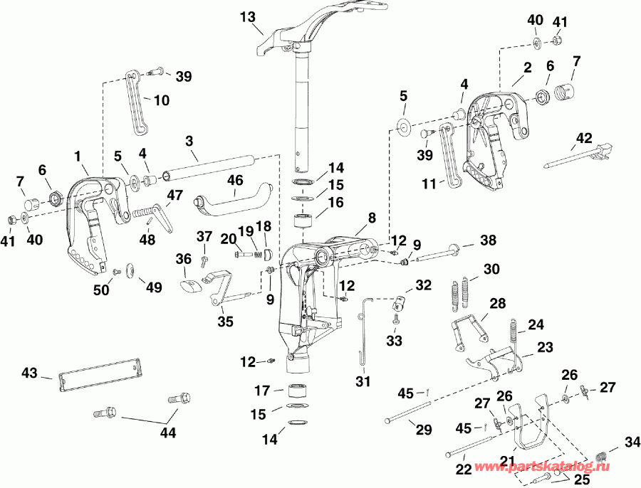 ��������� ����� Evinrude E30DRGLABB  - ���������� ��������� - De, Dr, Dte, Tes / swivel Bracket - De, Dr, Dte, Tes