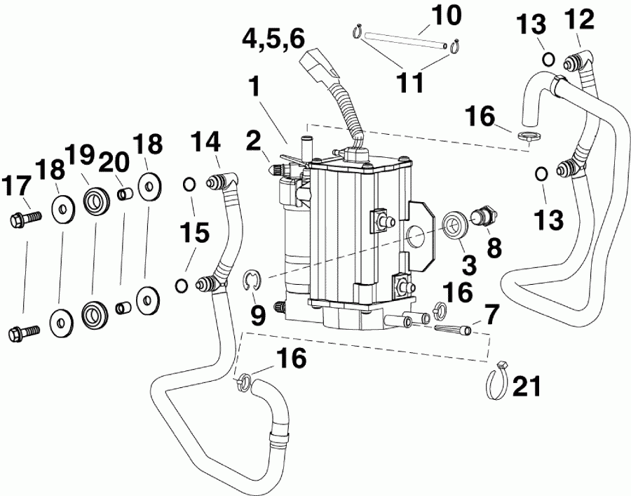 ��������� EVINRUDE E40DHLABA - ITALY ONLY  - ��������� ����� & �������������� - fuel Pump & Vapor Separator