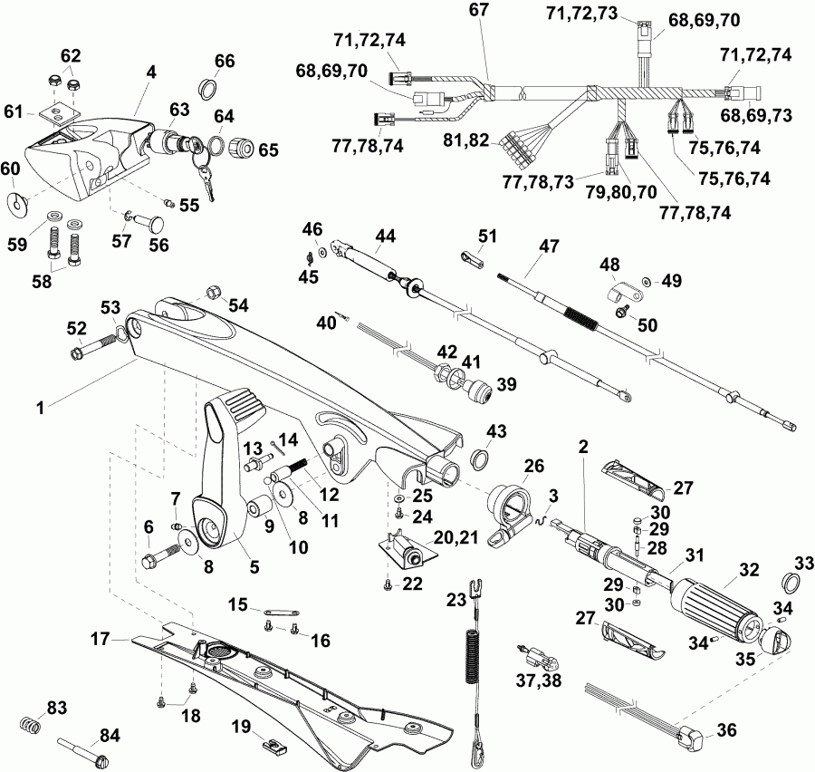 ��������� �������� ����� ������� E50DTLABA  - ������� (����� �������) (dt) - tiller Arm (dt)