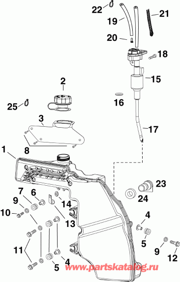 �������� ����� Evinrude E55MRLABB  - �������� ��� & ����� / oil Tank & Pump