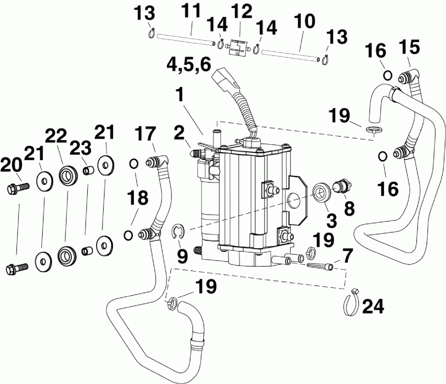  Evinrude E55MRLABF  - fuel Pump & Vapor Separator - ��������� ����� & ��������������