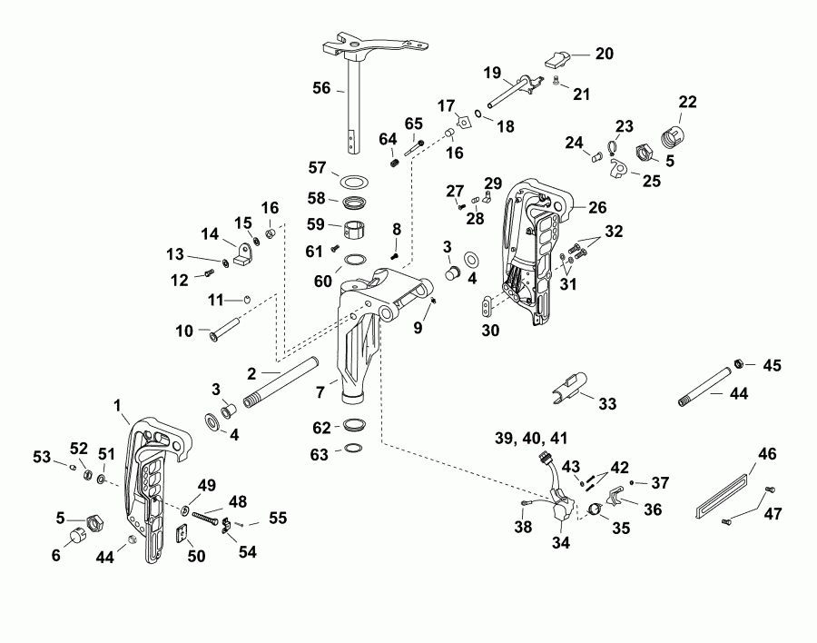 ��������� �������� ����� Evinrude E60DPLABA  - ���������� ��������� (dp, Ds, Dt) - swivel Bracket (dp, Ds, Dt)