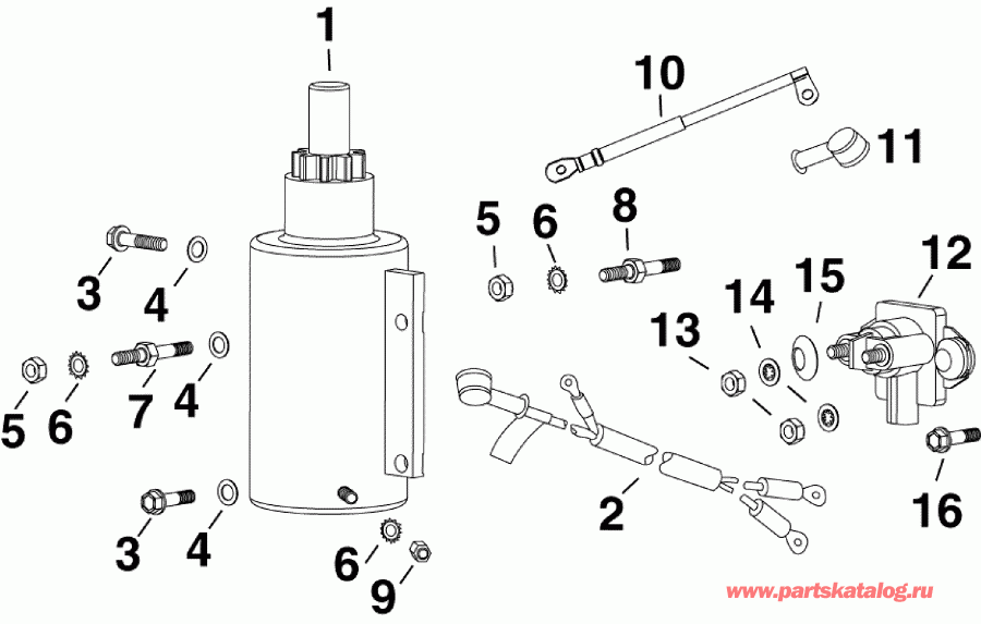 ��������� ����� Evinrude E60DTLABA  - �������������� & Solenoid
