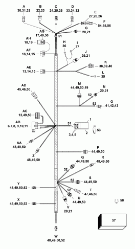 ��������� ����� Evinrude E75DPLABA  - ��������� - ���� �������� / electrical Harness