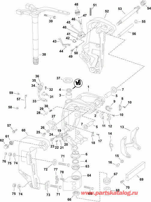 ��������� ��������� EVINRUDE E90DPXABB  - ���������� ��������� - Dpl, Dpx, Dsl, Sl, Snl / swivel Bracket - Dpl, Dpx, Dsl, Sl, Snl