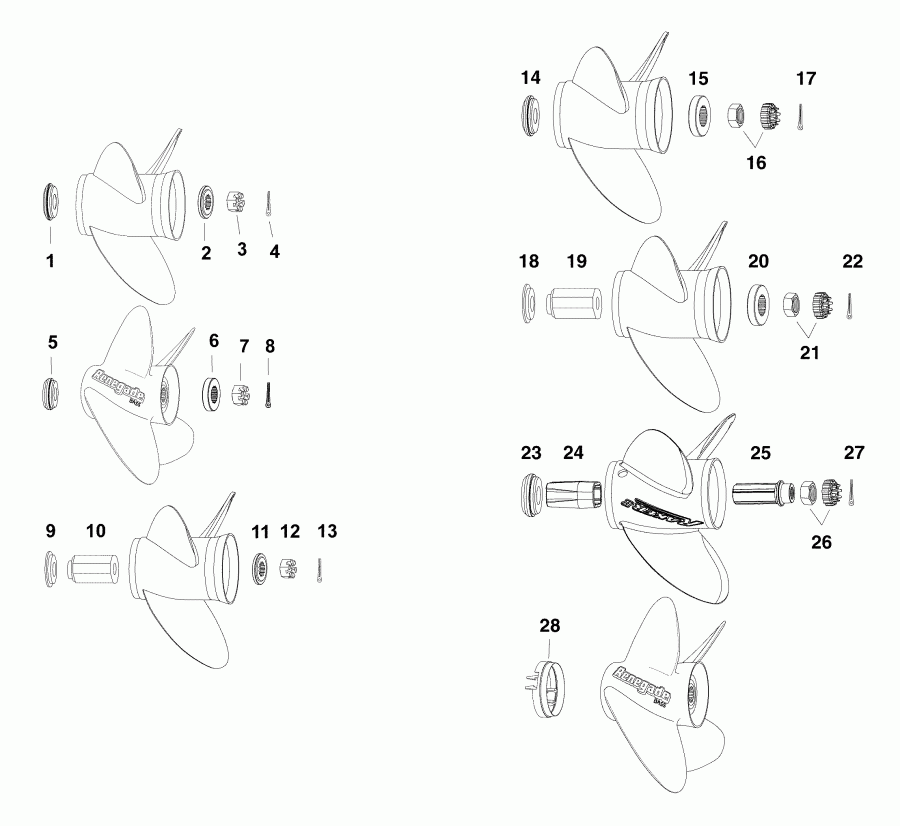  ������� E90DPXABB  - propeller Hardware 75 - 130 Hp Models - �������� �������� ����� 75 - 130 Hp Models
