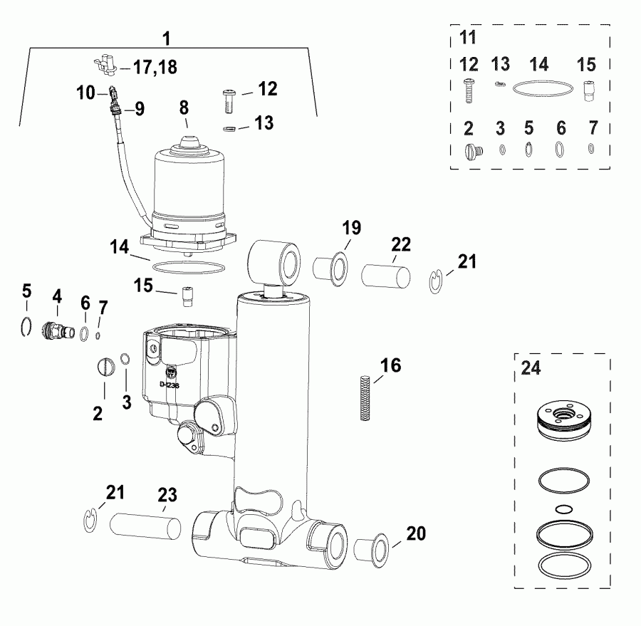 ��������� ������� E115DPLAFA  - trim & Tilt Hydraulic Assembly 20 In Models