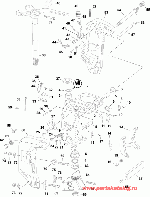 ����� EVINRUDE E115SNLAFB  - ���������� ��������� - swivel Bracket