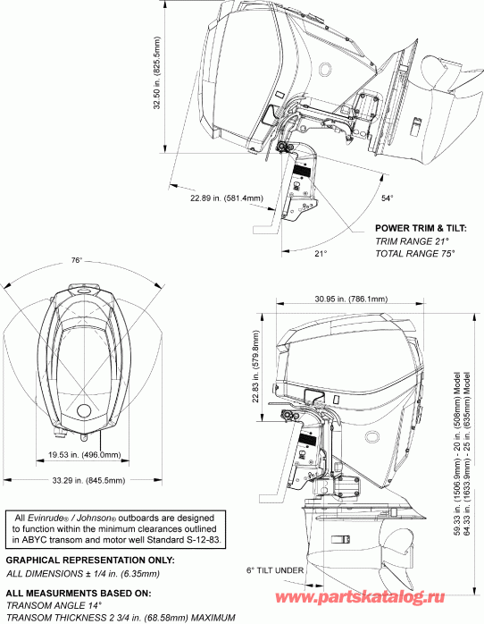  Evinrude E130DPLAFA  -   / profile Drawing