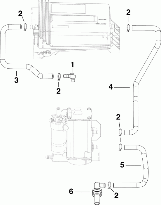 ��������� EVINRUDE E130DPXAFB  - cooling Hoses / ������ ����������