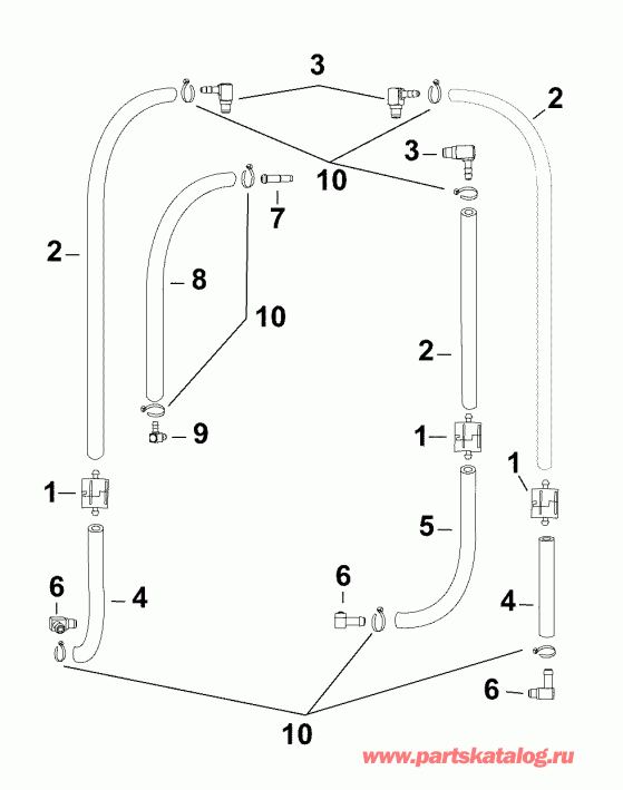 �������� ����� EVINRUDE E130DSLAFF  - C������ ������������ ����� - oil Recirculation System