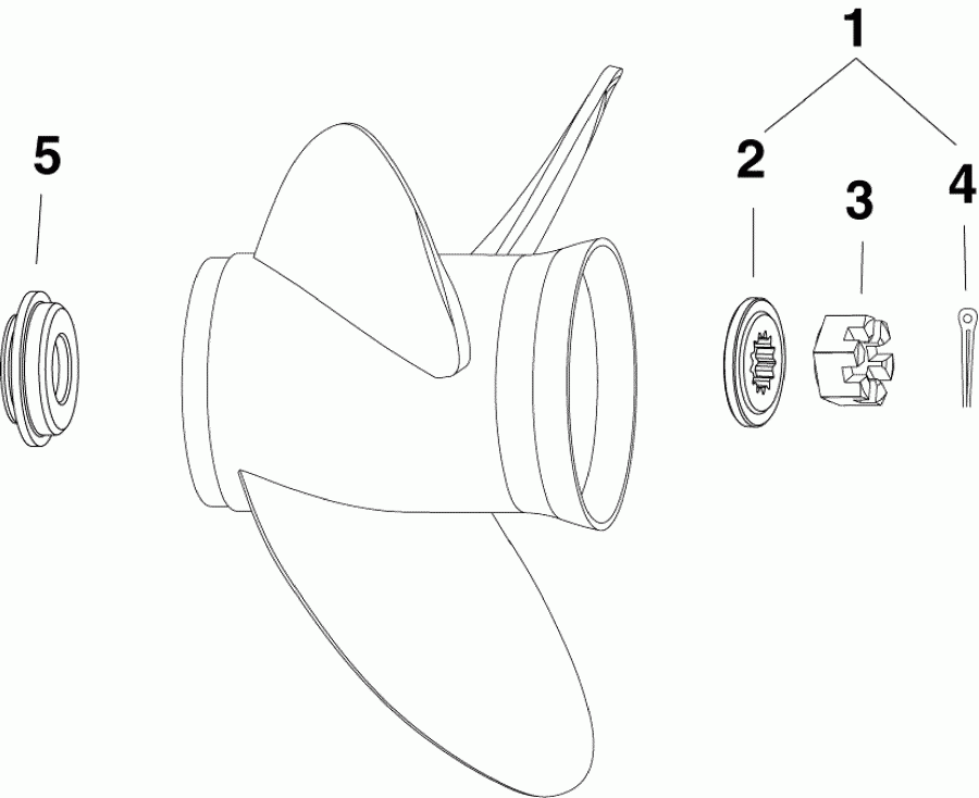 ��������� Evinrude E15HTSXAFA  - propeller Hardware / �������� �������� �����