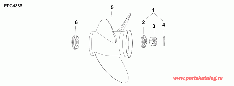 ��������� ��������� Evinrude E30MRLAFA  - �������� �������� ����� - propeller Hardware