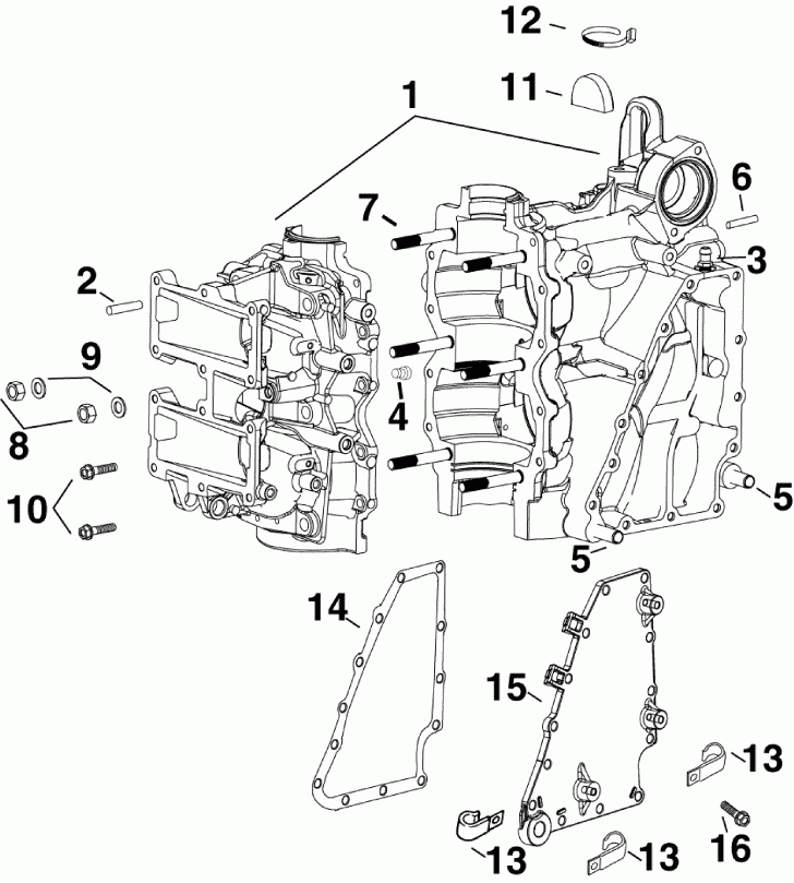  Evinrude E40DHLAFB - ITALY ONLY  -  &   - cylinder & Crankcase