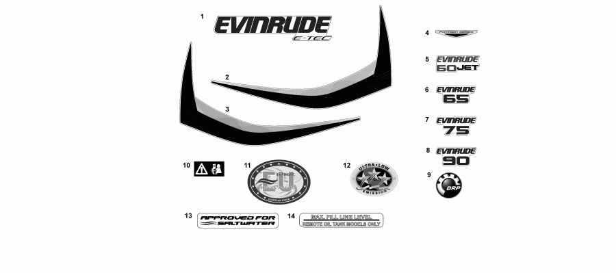  EVINRUDE E60DPJLAFC  - �������� - decals