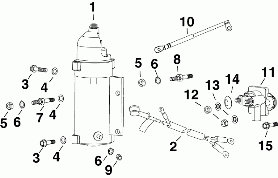 �������� ��������� ����� EVINRUDE E65GLAFA  - electric Starter & Solenoid