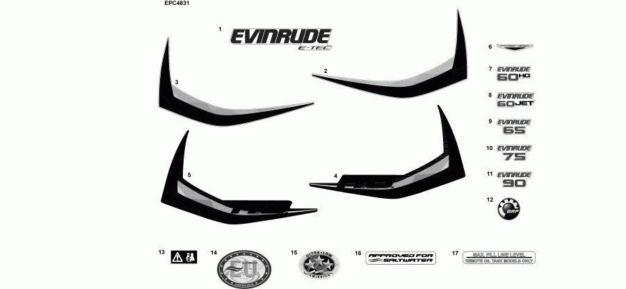 �������� ����� EVINRUDE E65GNLAFC  - decals