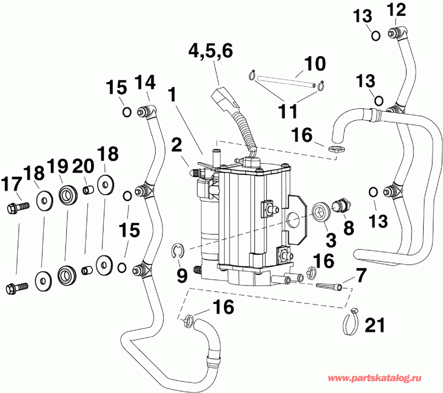��������� Evinrude E75DPGLAFA  - fuel Pump & Vapor Separator / ��������� ����� & ��������������