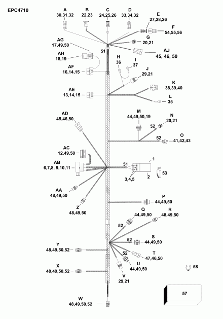 ��������� �������� ����� EVINRUDE E90SNLAFC  - electrical Harness / ��������� - ���� ��������