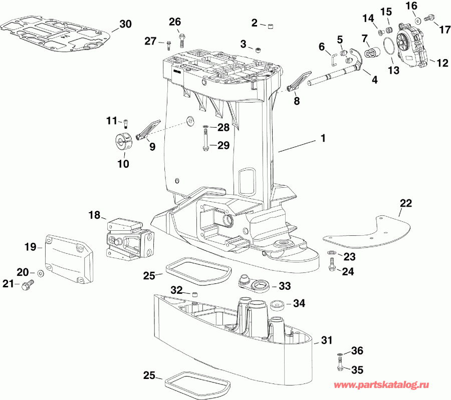 ��������� ����� EVINRUDE E115DPXIIB  - haust Housing - haust ������