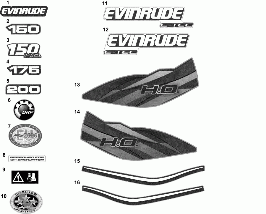 ��������� ��������� EVINRUDE E150DPLIIB  - Blue / �������