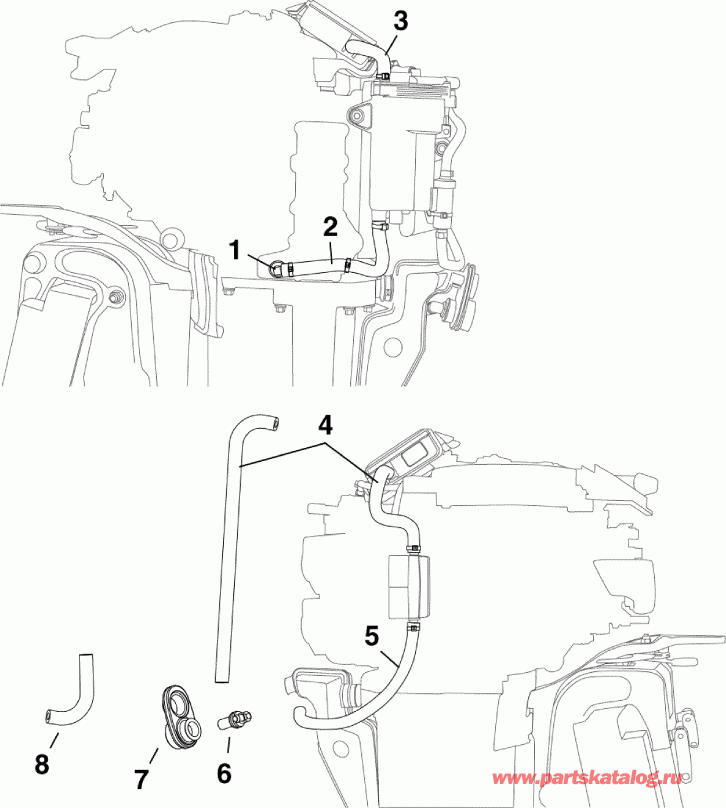  EVINRUDE E25DPSLIIS  - oling �����s / oling Hoses
