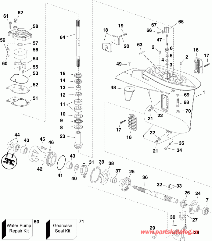 ��������� �������� ����� EVINRUDE E25DRSIIH  - ype / ype