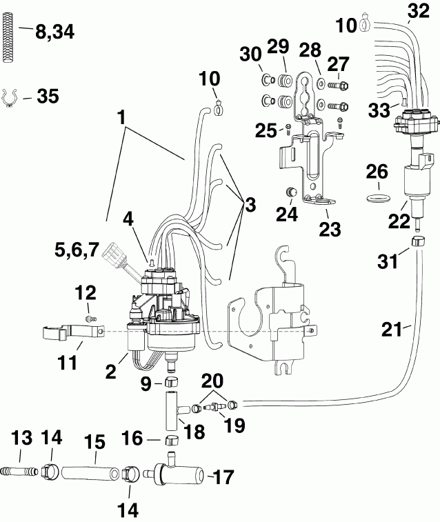 ��������� �������� ����� EVINRUDE E300DPZIIA  - l Pump (3.4 L) - l ����� (3.4 L)