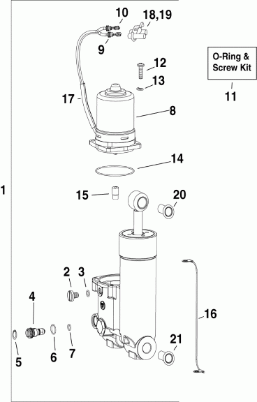 ��������� ��������� Evinrude E30DTLIIH  - im & Tilt Hydraulic Assembly