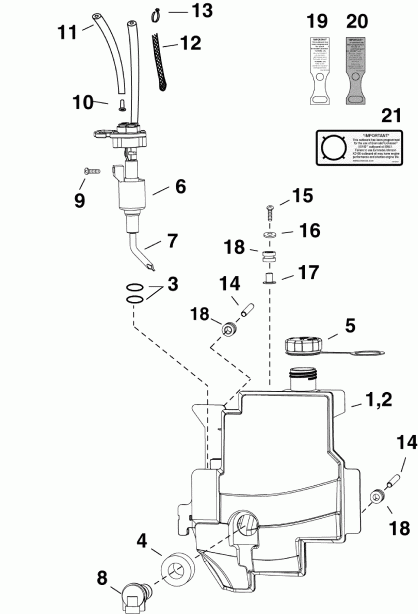�������� ��������� ����� Evinrude E30DTLIIR  - l Tank & �����