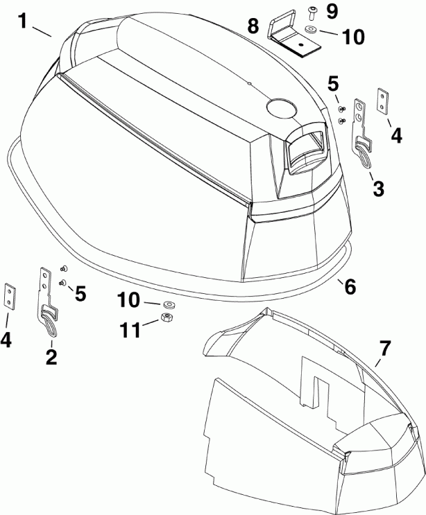 ����� Evinrude E55MJRLIIM  - gine ������ / gine Cover
