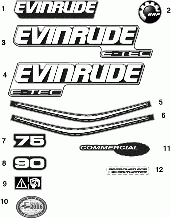    EVINRUDE E75DPLIIS  - cals